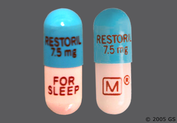 Generic Restoril 7.5 mg Blue Capsule/Pink Body