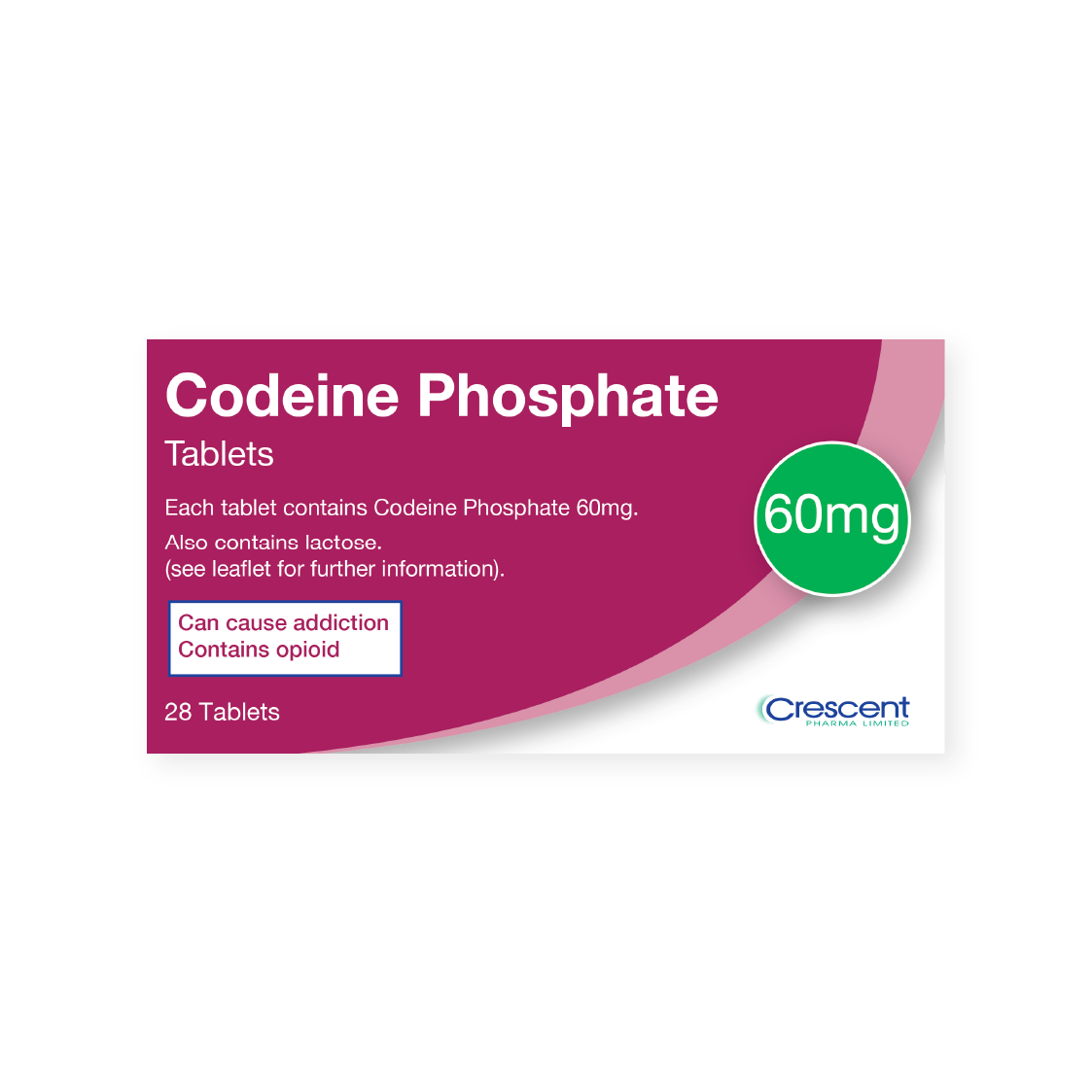 Generic White Codeine 60 mg Round Tablet